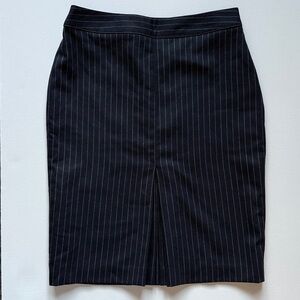 Boden Black Pinstripe wool pencil skirt with pleated detail US6